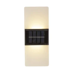 LED-Solar-Außenwandleuchte Wally, 20x8 cm weiß gefrostet CCT