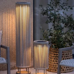 LED-Solar-Bodenleuchte Rop&Strip Höhe 120cm, 3.000 K, 500 lm
