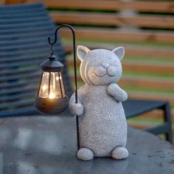 LED-Solar-Dekoleuchte Smilla, grau/schwarz, Höhe 30 cm