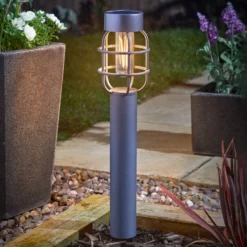 LED-Solar-Erdspießleuchte Anglia, 2er-Set, anthrazit, IP44