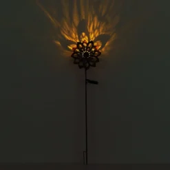 LED-Solar-Erdspießleuchte 36571, Blume, Windspiel, Metall