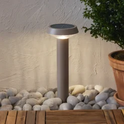 LED-Solar-Erdspießleuchte Casa, beige, Höhe 45 cm