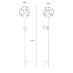 LED-Solar-Erdspießleuchte 36747, Kugel, rostbraun, Metall