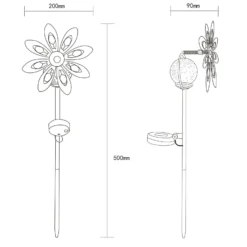 LED-Solar-Erdspießleuchte 36576, rostbraun, Metall, Glas
