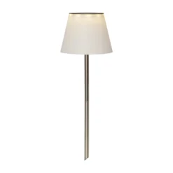 LED-Solar-Erdspießleuchte Solini, weiß/silber, Höhe 90 cm