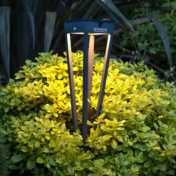 LED-Solarfackel Tinka, 52 cm hoch, grau