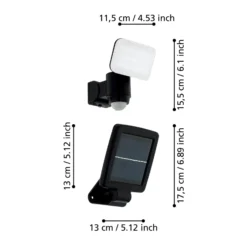 LED-Solarlampe Casabas mit Sensor, schwarz