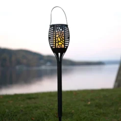 LED-Solarlampe Flame, drei Nutzungsoptionen, 42 cm