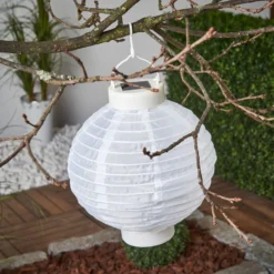 LED-Solar-Lampion Jerrit 20 cm, weiß