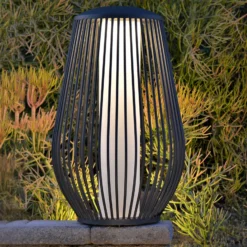 LED-Solarlaterne Mandaley mit Sensor, grau