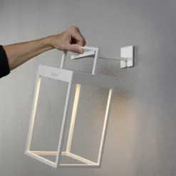 LED-Solarlaterne Portofino, Wand / Tisch, weiß