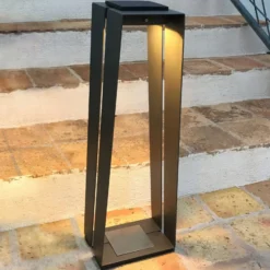 LED-Solarlaterne Skaal aus Aluminium, 70 cm, grau