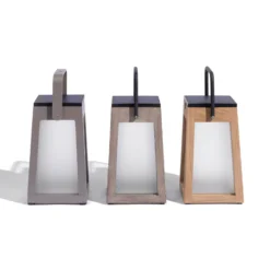 LED-Solarlaterne Tecka tragbar, teak 25 cm
