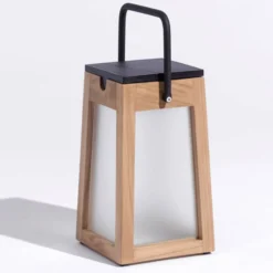 LED-Solarlaterne Tecka tragbar, teak 25 cm