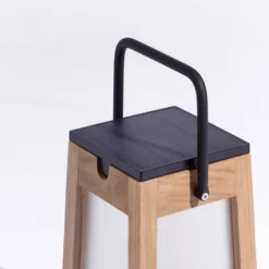 LED-Solarlaterne Tecka tragbar, teak 25 cm
