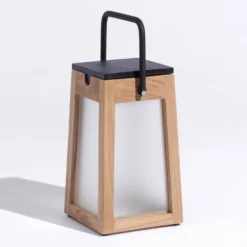 LED-Solarlaterne Tecka tragbar, teak 25 cm