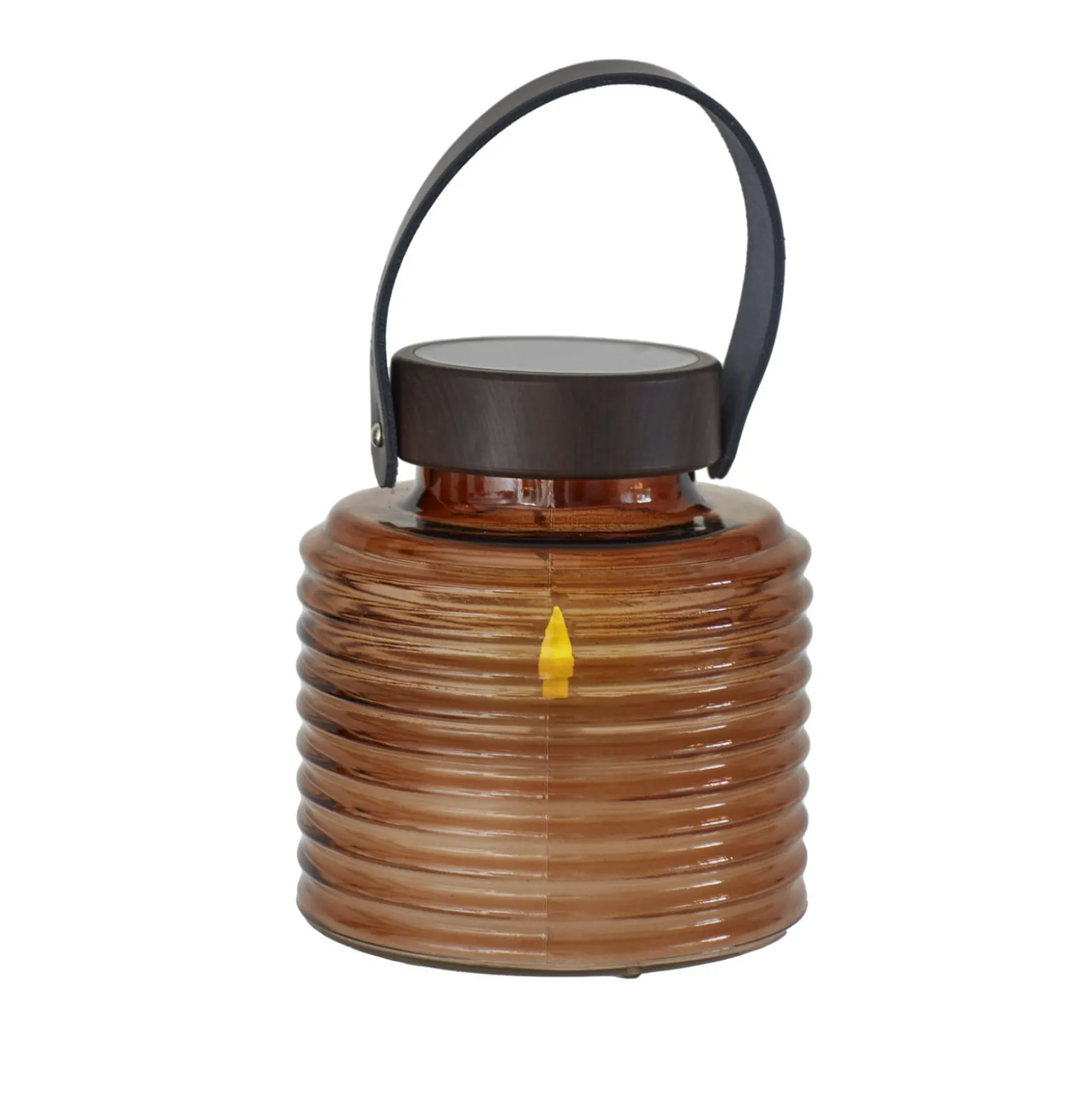 LED-Solarleuchte Aston Jar, Höhe 16 cm, amber/braun, IP44