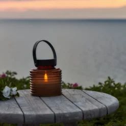 LED-Solarleuchte Aston Jar, Höhe 16 cm, amber/braun, IP44
