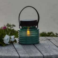 LED-Solarleuchte Aston Jar, Höhe 12 cm, grün/braun, IP44