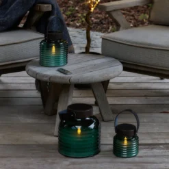 LED-Solarleuchte Aston Jar, Höhe 12 cm, grün/braun, IP44