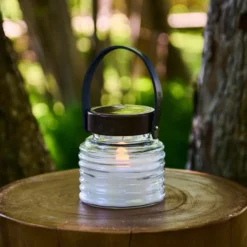 LED-Solarleuchte Aston Jar, Höhe 12 cm, klar/braun, IP44