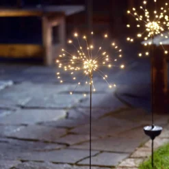 LED-Solarleuchte Firework mit Erdspieß, 100 cm