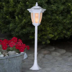 LED-Solarleuchte Flame, 4 in 1, weiß