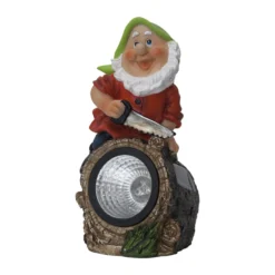 LED-Solarleuchte Gnomy bunt/rot Kunststoff 21 cm Holzfäller