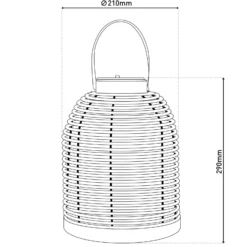 LED-Solarleuchte Korbinian, braun, Höhe 29 cm, IP44, Laterne