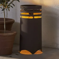 LED-Solarleuchte Marron, Höhe 40 cm, braun, Metall, USB-C
