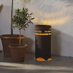 LED-Solarleuchte Marron, Höhe 40 cm, braun, Metall, USB-C