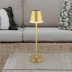 LED-Solarleuchte Metall, goldfarben, Höhe 41 cm, IP44