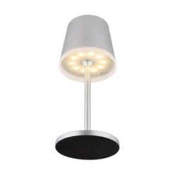 LED-Solarleuchte Metall, silberfarben, Höhe 41 cm, IP44