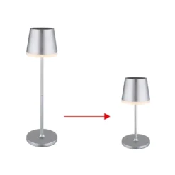 LED-Solarleuchte Metall, silberfarben, Höhe 41 cm, IP44