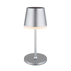 LED-Solarleuchte Metall, silberfarben, Höhe 41 cm, IP44