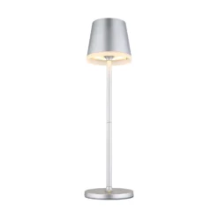 LED-Solarleuchte Metall, silberfarben, Höhe 41 cm, IP44