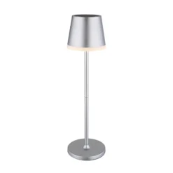 LED-Solarleuchte Metall, silberfarben, Höhe 41 cm, IP44