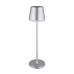 LED-Solarleuchte Metall, silberfarben, Höhe 41 cm, IP44