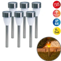 LED-Solarleuchte 4135006 mit Flammeneffekt 6er-Set
