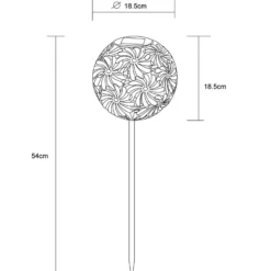 LED-Solarleuchte 33632 mit Metallkugel, silber