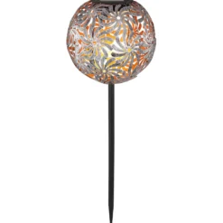 LED-Solarleuchte 33632 mit Metallkugel, silber