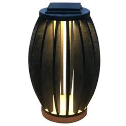 LED-Solarleuchte Pastek aus Teak-Holz mit Sensor