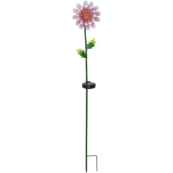LED-Solarleuchte Pink Daisy in Blumen-Form