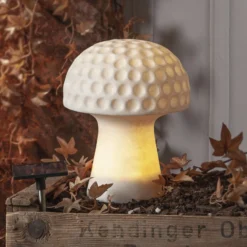 LED-Solarleuchte Sandy, 24 cm, weiß, Kunststoff, Pilzform