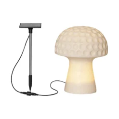 LED-Solarleuchte Sandy, 24 cm, weiß, Kunststoff, Pilzform