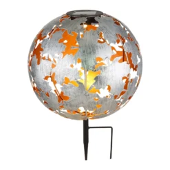 LED-Solarleuchte 36749S Kugel Ø 27 cm, silber, Erdspieß