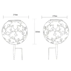 LED-Solarleuchte 36749S Kugel Ø 27 cm, silber, Erdspieß