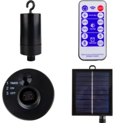 LED-Solar-Lichterkette CADENA, 2.500 K, schwarz 10-flg. 5 m