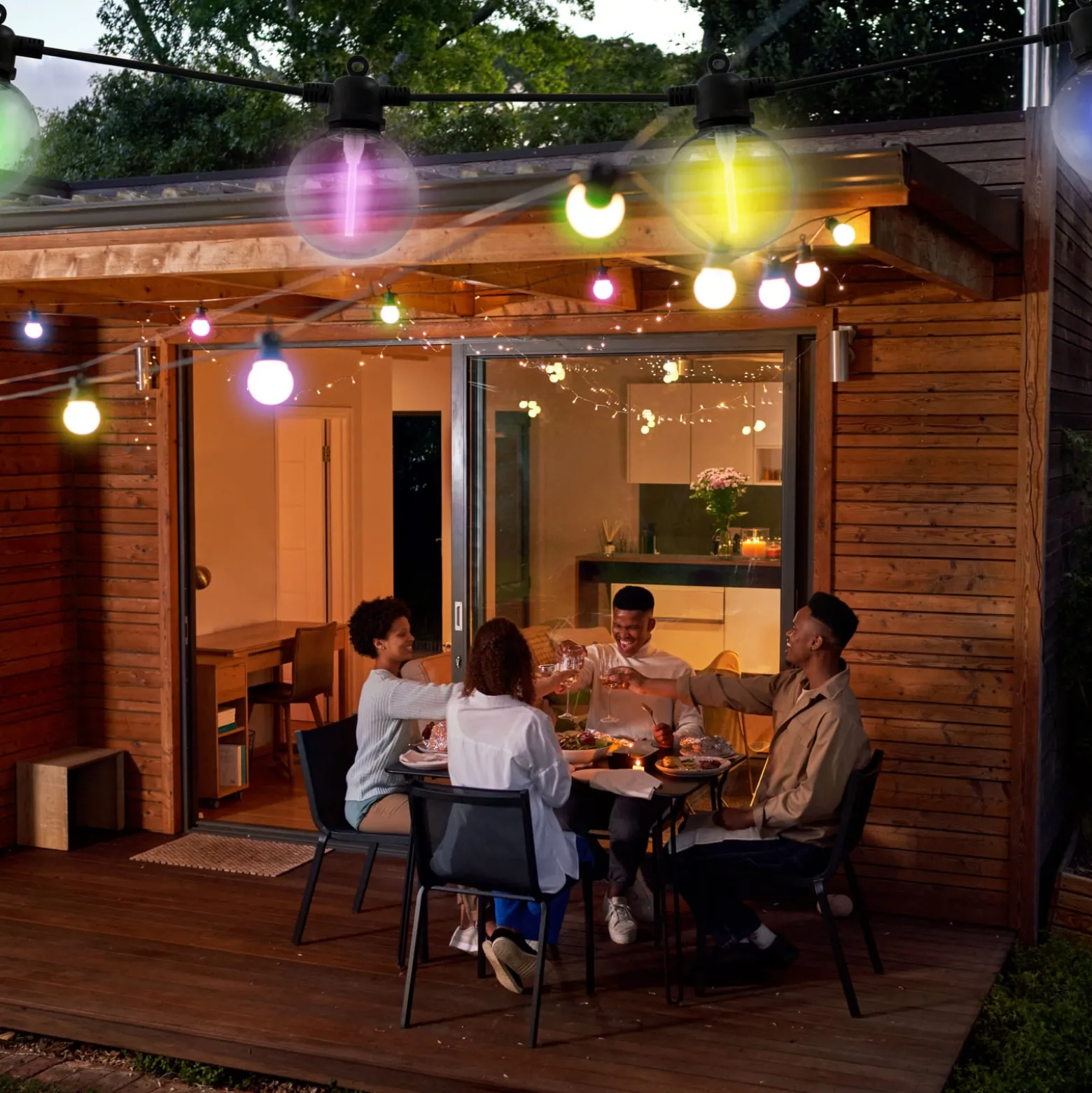 LED-Solar-Lichterkette CADENA, RGB, schwarz, 10-flg., 5 m