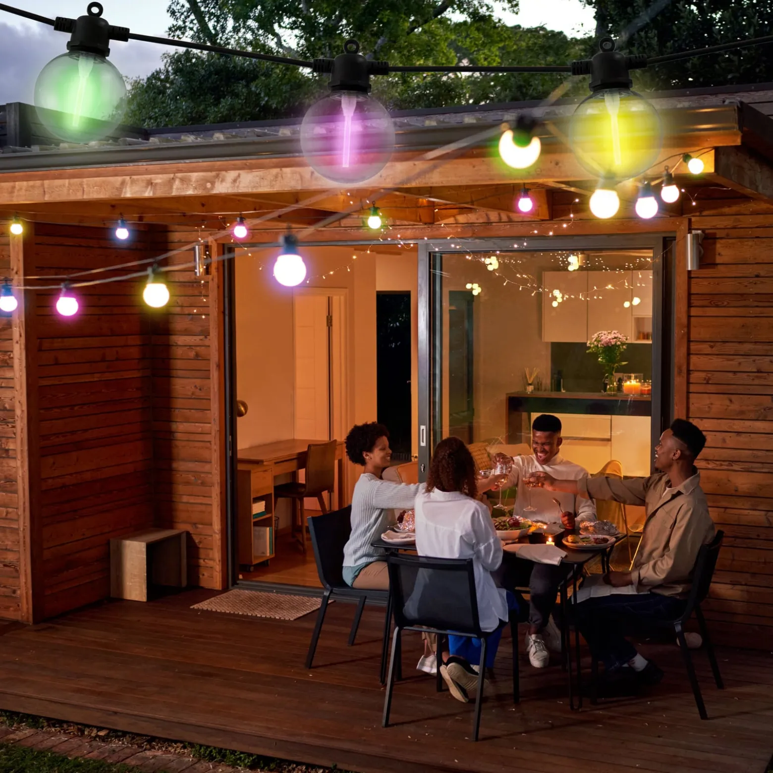 LED-Solar-Lichterkette CADENA, RGB, schwarz, 10-flg., 5 m